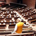 PM Modi makes surprise visit to new parliament building.