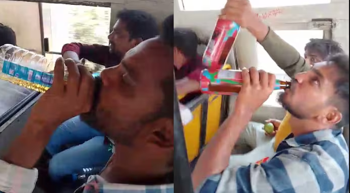 The video shared by TDP showed men drinking from liquor bottles inside a bus.