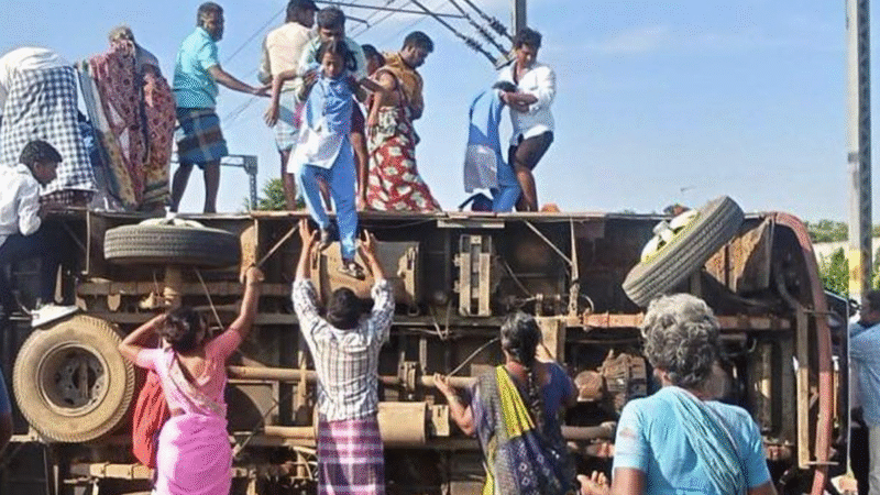School Van Overturns on Railway Track in Cuddalore, Nine Students Injured